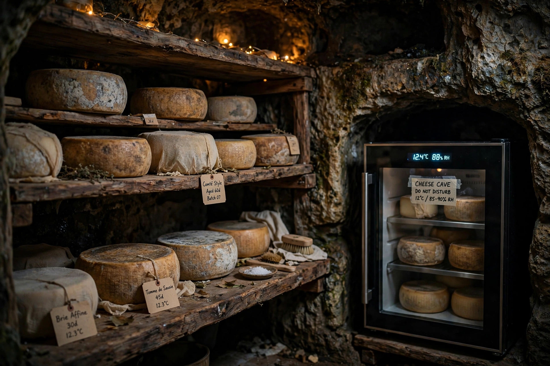 Cheese Cave Guide: Temperatures, Humidity & the Wine-Fridge Truth